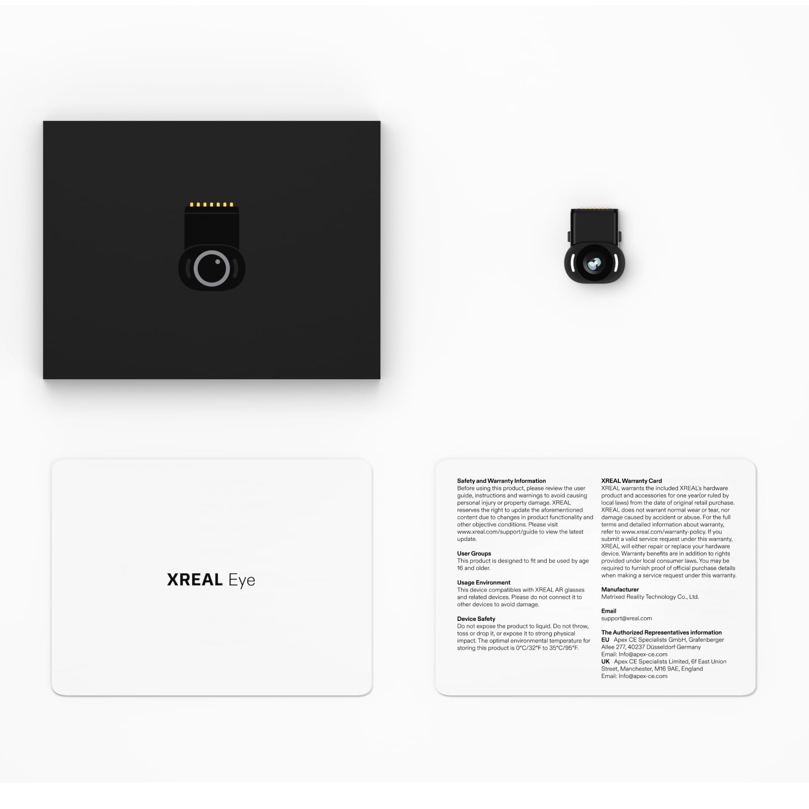 XREAL Eye, Mini Caméra Vidéo Couplage avec les Lunettes AR XREAL One Series, Caméra RGB 12MP, Caméra Intelligente pour Lunettes Vidéo Native 6DoF Spatial Anchor, Prise de Photos et de Vidéos Instanta