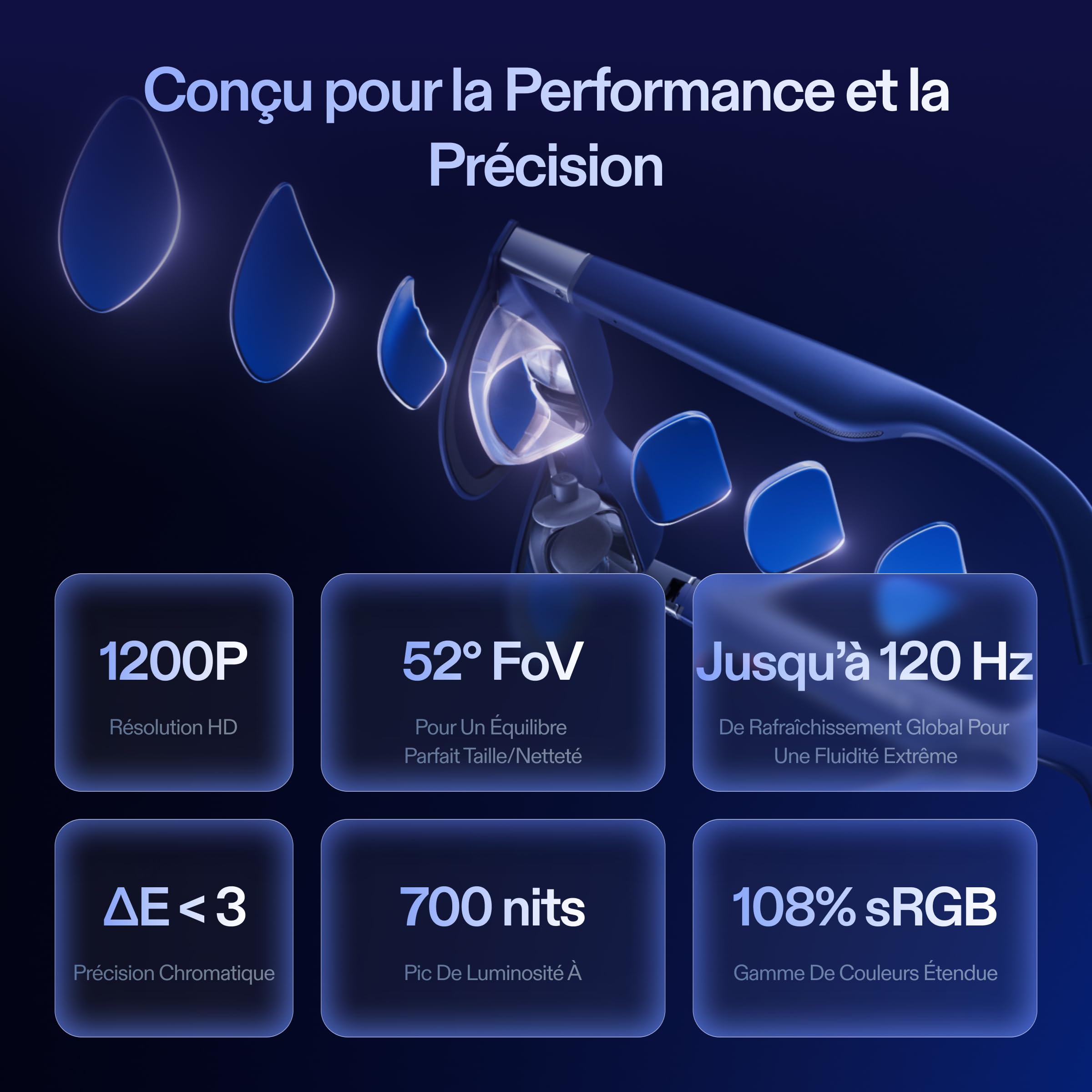 XREAL 1S AR Lunettes de Réalité Augmentée, XR Lunettes avec Écran Virtuel 500", 52° FOV, 3DoF Natif, Real 3D, X1 Puce, Compatibilité USB‑C DisplayPort Appareils, iPhone 17/16/15, Switch 2, XREAL Neo