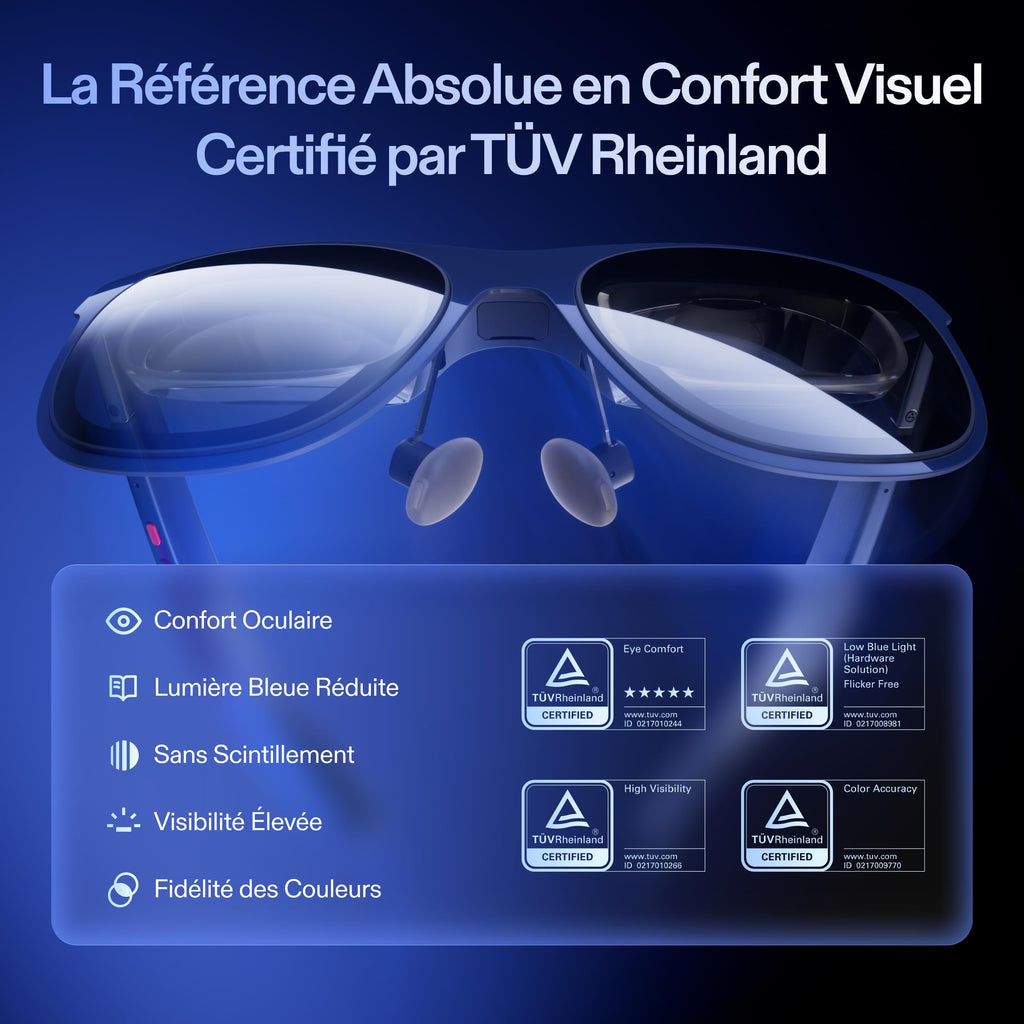 XREAL 1S AR Lunettes de Réalité Augmentée, XR Lunettes avec Écran Virtuel 500", 52° FOV, 3DoF Natif, Real 3D, X1 Puce, Compatibilité USB‑C DisplayPort Appareils, iPhone 17/16/15, Switch 2, XREAL Neo