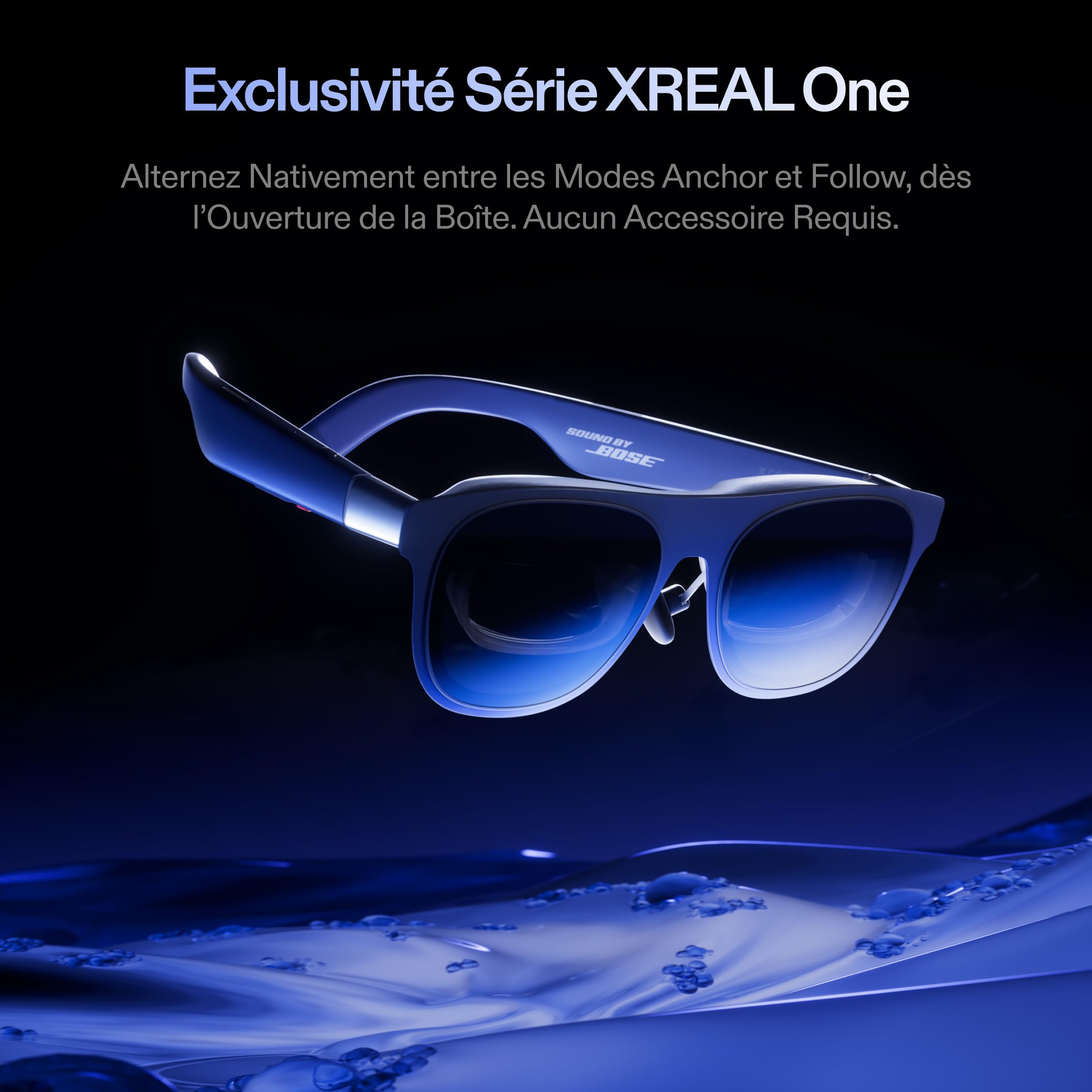 XREAL 1S AR Lunettes de Réalité Augmentée, XR Lunettes avec Écran Virtuel 500", 52° FOV, 3DoF Natif, Real 3D, X1 Puce, Compatibilité USB‑C DisplayPort Appareils, iPhone 17/16/15, Switch 2, XREAL Neo