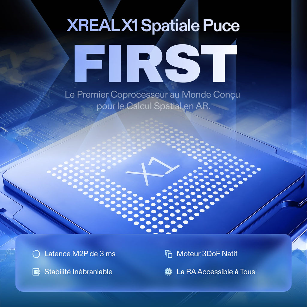 XREAL 1S AR Lunettes de Réalité Augmentée, XR Lunettes avec Écran Virtuel 500", 52° FOV, 3DoF Natif, Real 3D, X1 Puce, Compatibilité USB‑C DisplayPort Appareils, iPhone 17/16/15, Switch 2, XREAL Neo